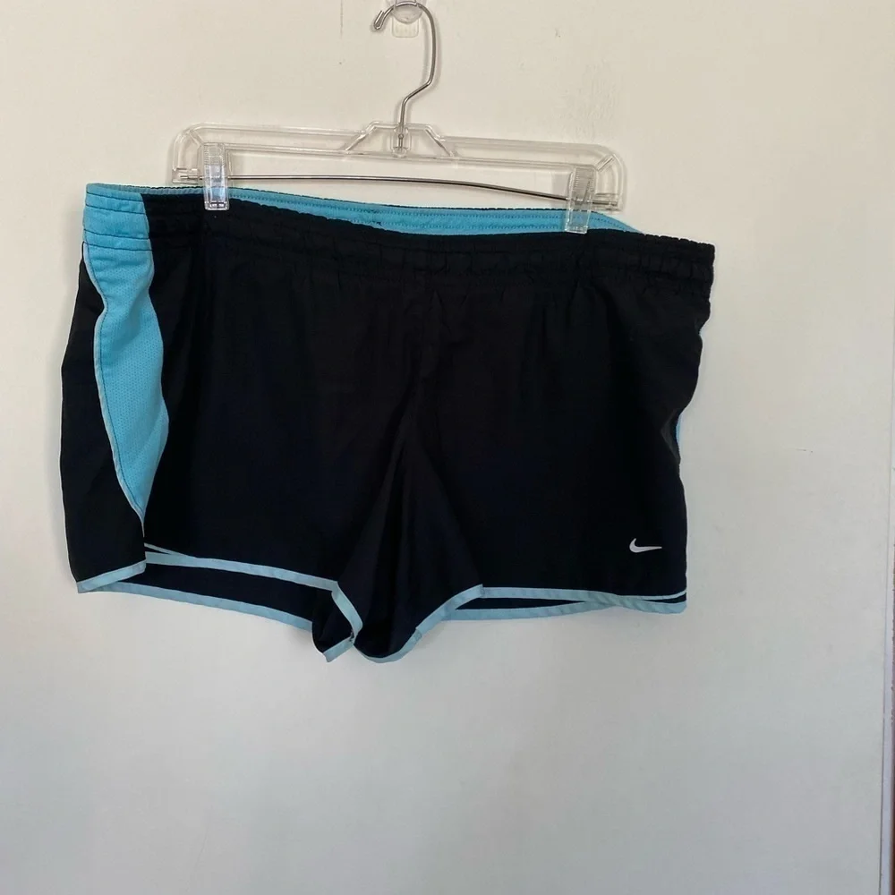 DRI – FIT NIKE blue and black running shorts ladies size XL